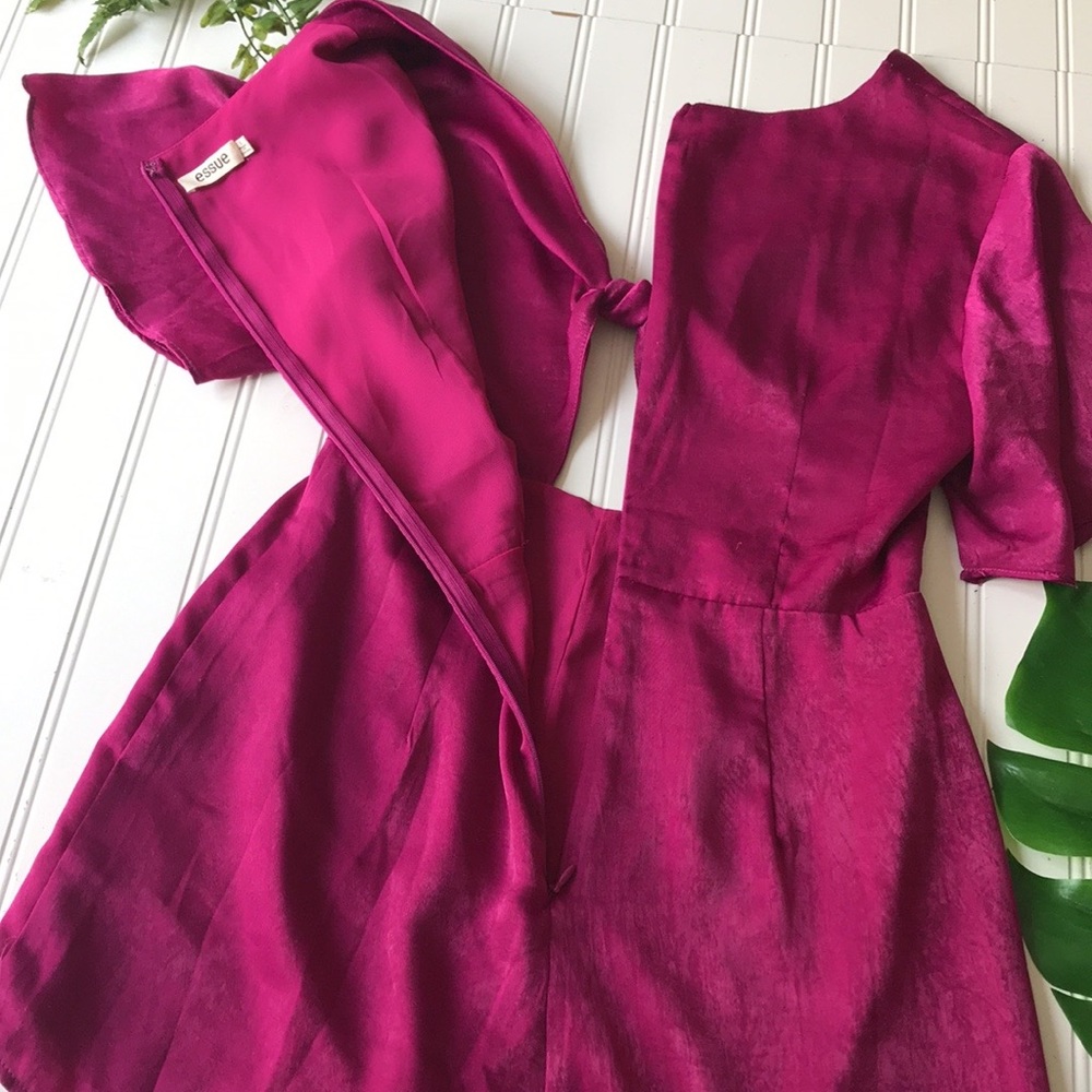 Essue romper purple tie knot cutout sheen - Picture 11 of 11